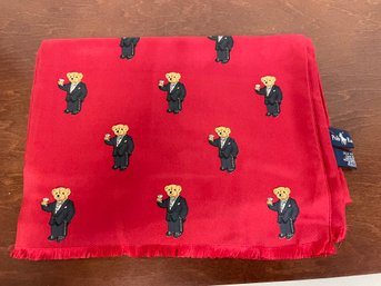 RED RALPH LAUREN POLO SILK SCARF PARTY BEAR