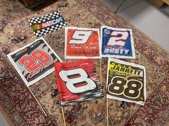 LOT OF 6 NASCAR RACING FLAGS