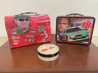 2 NASCAR LUNCHBOXES W/SWAG