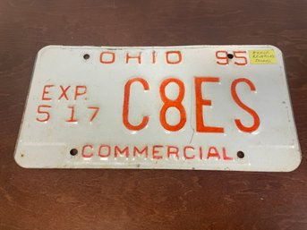 OHIO COMMERCIAL USE LICENSE PLATE C8ES