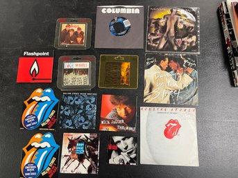 MUSIC MEMORIBILIA - ROLLING STONES, BEATLES, SINGLES, CDS 45S