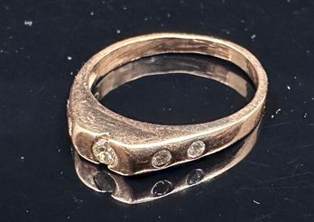 Vintage 14K Rose Gold Diamond Ring