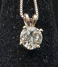 Classic 14K YG Diamond Pendant & Chain