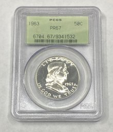 1963 Franklin Half Dollar Coin PCGS Proof 67