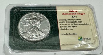 2001 Silver American Eagle Coin One Ounce .999 Pure Bullion