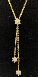 14k CZ Star Necklace - 18' Slide Chain