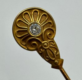 Stunning Antique Victorian Diamond 14k Stick Pin