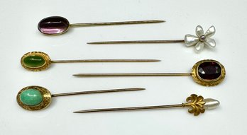 Collection Of Beautiful 14k & 10k Yellow Gold Stick Pins