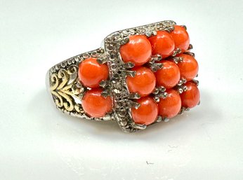 Sterling Silver 925 Coral Ring