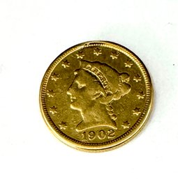 1902 $2 1/2 Liberty Head Quarter Eagle Gold Coin