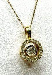 Stunning 10k Yellow Gold Chain & Natural Diamond Pendant