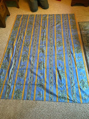Vintage Blue Olive Branch Waxed Tablecloth