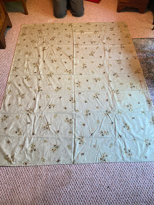 Vintage Green Olive Branch Waxed Tablecloth