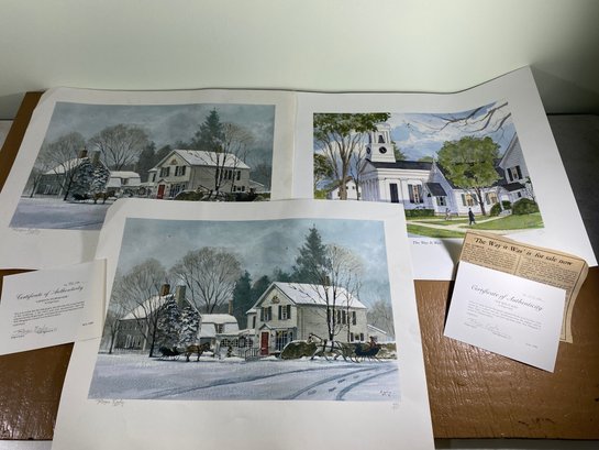 Lot Of 3 Roger Epply Lithograph Prints Old Saybrook Connecticut