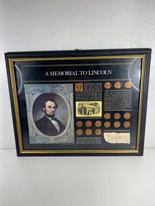 1974 ' A Memorial To Lincoln' Penny Wall Hanging