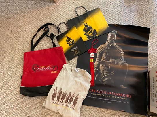 National Geographic Terra Cotta Warriors Bag, Shirt, And Poster Lot