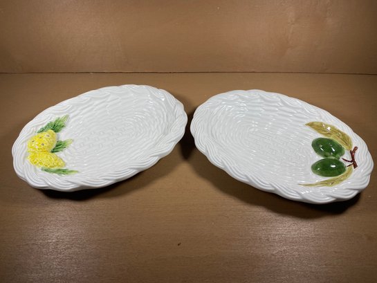 Set Of 2 Bassano Ceramic Serving Dishes Made In Italy