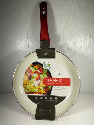Brand New Diamond Home 11' Ceramic Red Frying Pan