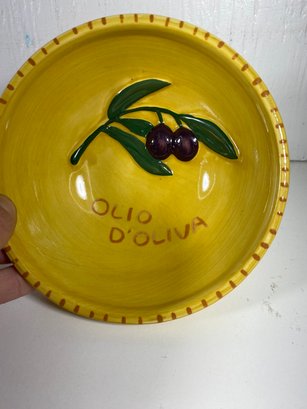 William Sonoma Yellow Olive Bowl