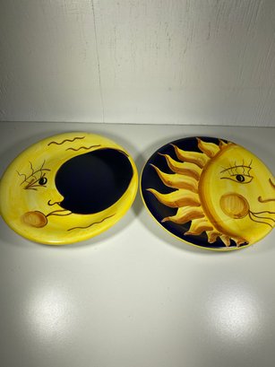 Set Of 2 ATN Italian Sun And Moon 10' Plate Set