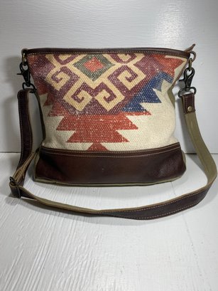 Myra Bag Canvas Tribal Print Purse Shoulder Bag