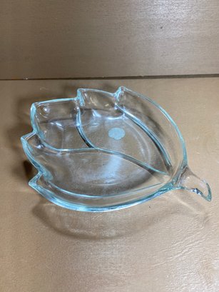 Glass Flower Trinket Tray Dish