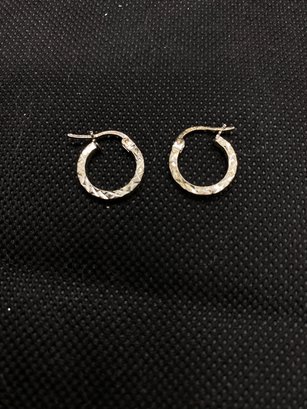 Set Of .925 Silver HAN Textured Hoop  Earrings