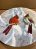 8.5' Russell Cobane Decorative Ceramic Plate ' Cardinals On A Snowy Branch' Birds