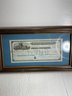 Antique Montana State Warrant In Wooden Frame