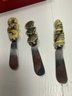 Hans Turnwal And Boston Warehouse 6 Piece Set Of Coral Signature Measuring Spoons And Cheese Spreaders