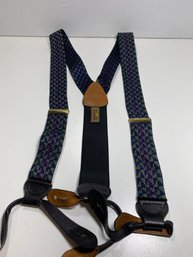 Trafalgar Blue Multi Colored Adjustable Suspenders