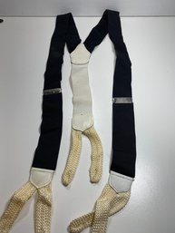 Vintage Brooks Brothers Black And White Size XL Suspenders