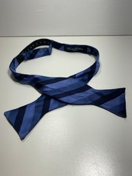 Brooks Brothers All Silk Blue Striped Adjustable Bow Tie