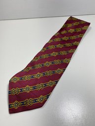 Men's Versace Classic V2 Maroon, Blue, And Gold Tone Neck Tie