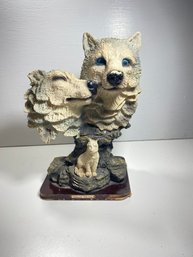 Goldenvale Collections Resin White Wolf Pack Figure