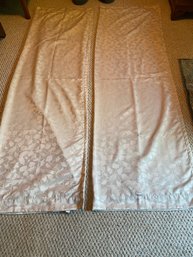 Set Of 2 Classic Target Cream Colored Leaf Curtain Panel Drapes