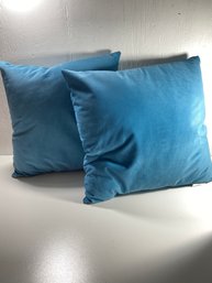 Set Of 2 Vivatex Blue Polyester Throw Pillows