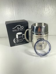 New In Box Stainless Steel Barreled 16.9 Oz Travel Mug