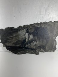 Slate Etched Lighthouse Wall Hanging Marked ' Emily'