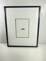 Ostrich Framed And Matted Print Marked ' Stones'