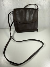 Women's Bass Brand Brown Leather Crossbody Purse