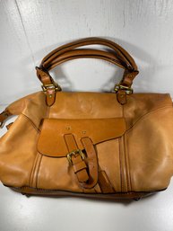 Ralph Lauren Tan Leather Purse With Crossbody Strap