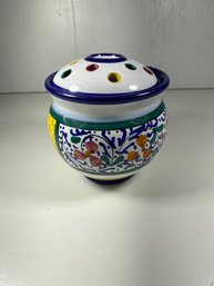 Ceramic Flower Frog Hand Painted Made In Italy