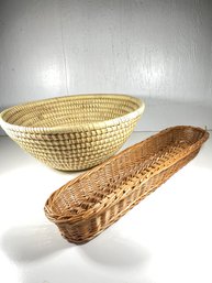 Lot Of 2 Woven Baskets