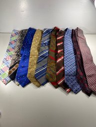Lot Of 10 Men's Neck Ties- Tiffany Co, Paul Fredrick, Charles Tyrwhitt, And More