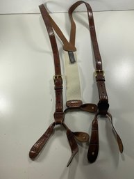 Men's Trafalgar Brown Woven Adjustable Suspenders