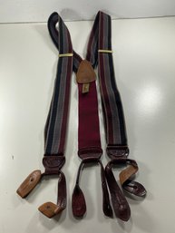 Men's Trafalgar Multi Colored Striped Adjustable Suspenders