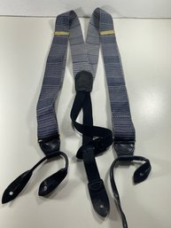 Men's Cole-haan Blue And Grey Adjustable Suspenders