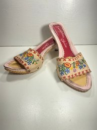 Women's Irregular Choice Embroidered Heel Sandals Size 8.5(?)