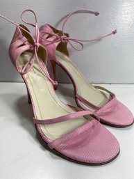 Women's Banana Republic Pink Strappy Leather Heels Size 10M